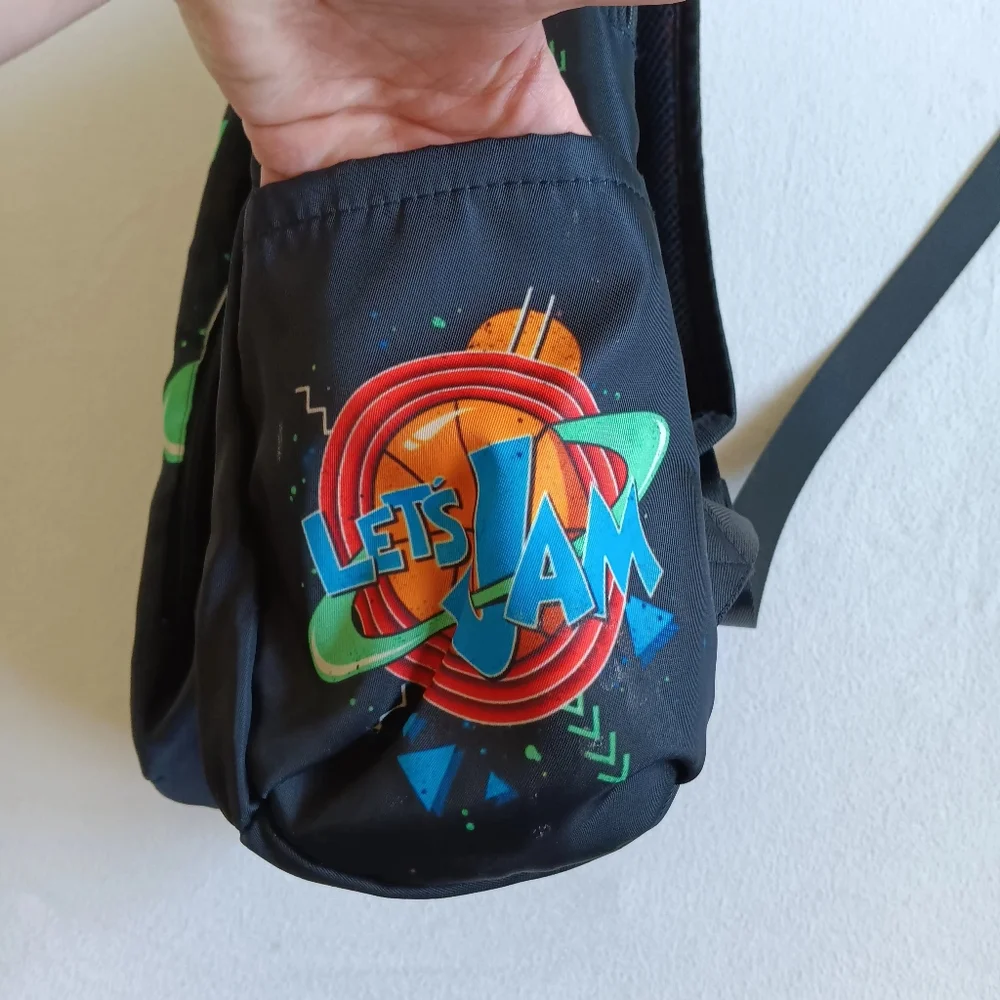 Looney Tunes Space Jam Black Backpack Bag 11x15 Let's Jam Graphic